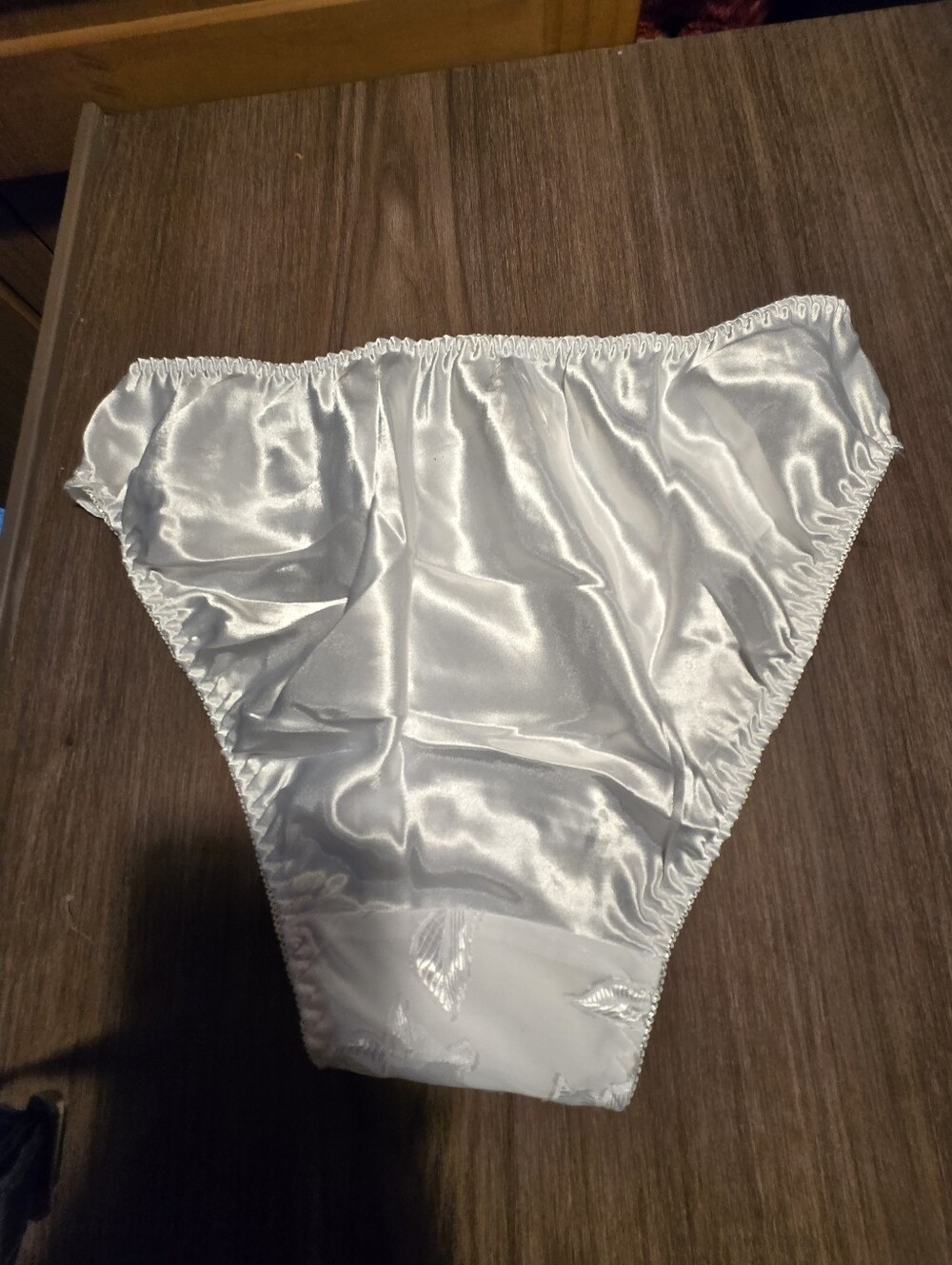 Victoria's Secret White Satin High-Cut Briefs Womans Size 7